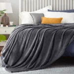 Flannel Fleece Blanket Dark Grey Twin1