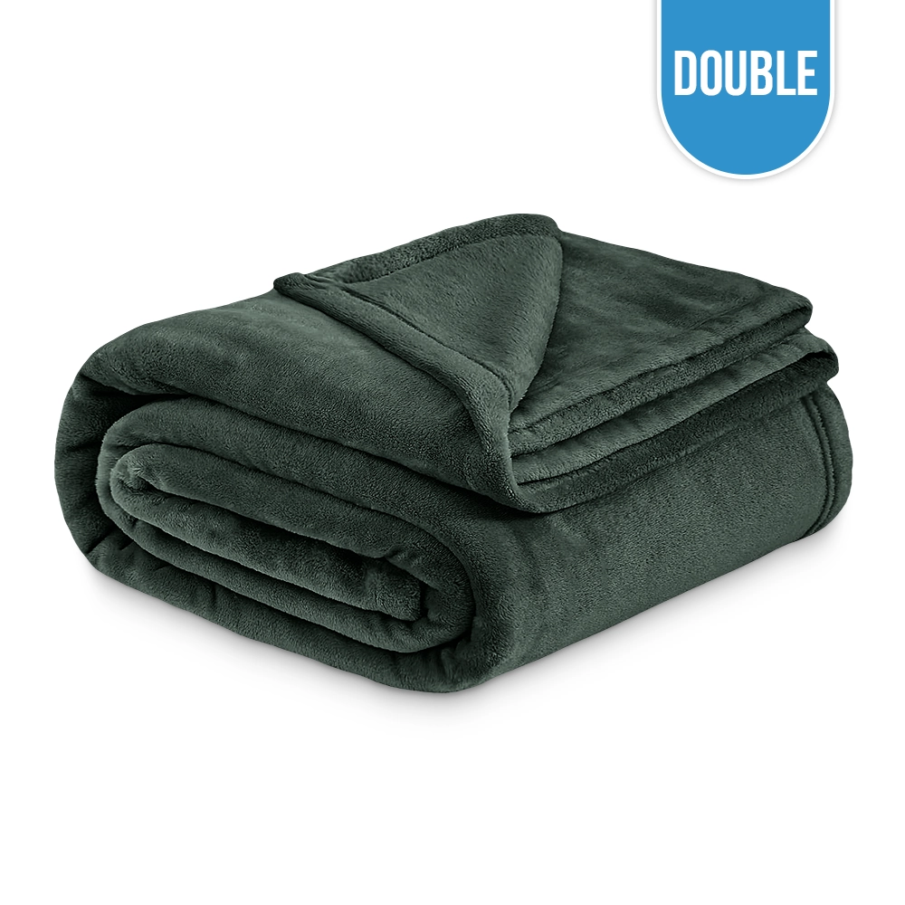 Polar Fleece Blanket Double 80"x90" - Charcol Green Polar Fleece Blanket Double 80"x90" - Charcol Green