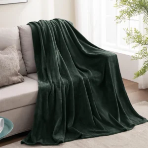 Polar Fleece Blanket Charcoal Green Double1