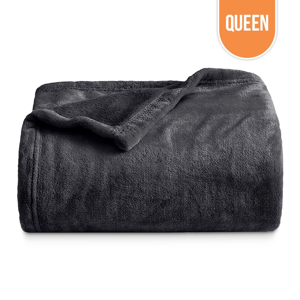 Polar Fleece Blanket Queen 90"x90" - Dark Grey Polar Fleece Blanket Queen 90"x90" - Dark Grey