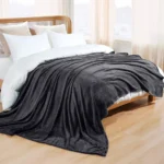 Polar Fleece Blanket Dark Grey Queen1