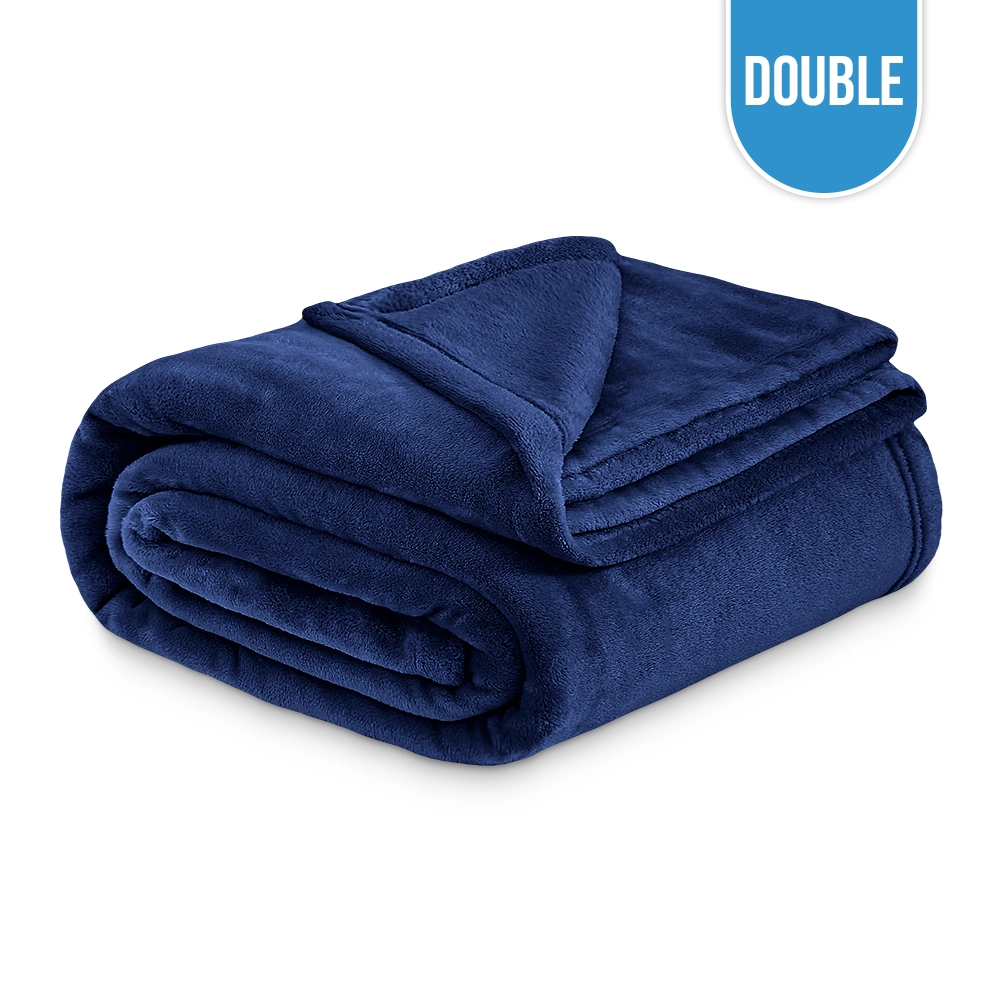 Polar Fleece Blanket Double 80"x90" - Navy Blue Polar Fleece Blanket Double 80"x90" - Navy Blue