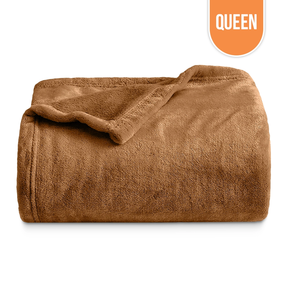 Polar Fleece Blanket Queen 90"x90" - Tan Polar Fleece Blanket Queen 90"x90" - Tan