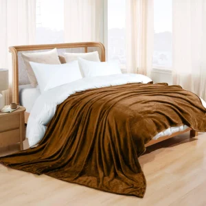 Polar Fleece Blanket Tan Queen1