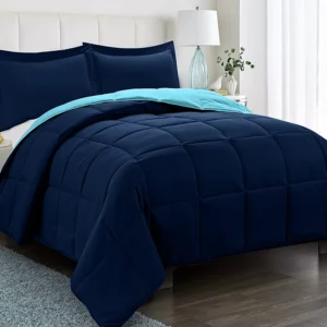 Reversible Comforters Navy Blue Queen1