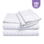 T-250 White Stripe Bed Sheet King Flat XXL – 112″x115″