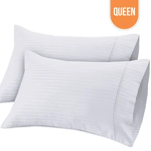 T-250 Luxury White Stripe Pillow Case Queen – 42″x40″
