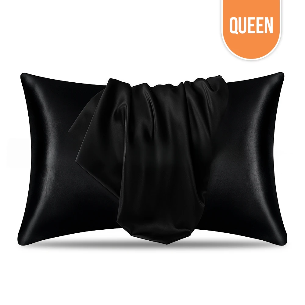 Satin Pillowcase Black Queen Satin Pillowcase Black Queen