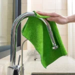 Green Microfiber Cleaning Cloths 16x16