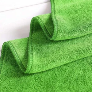 Green Microfiber Cleaning Cloths 16x16 Texture